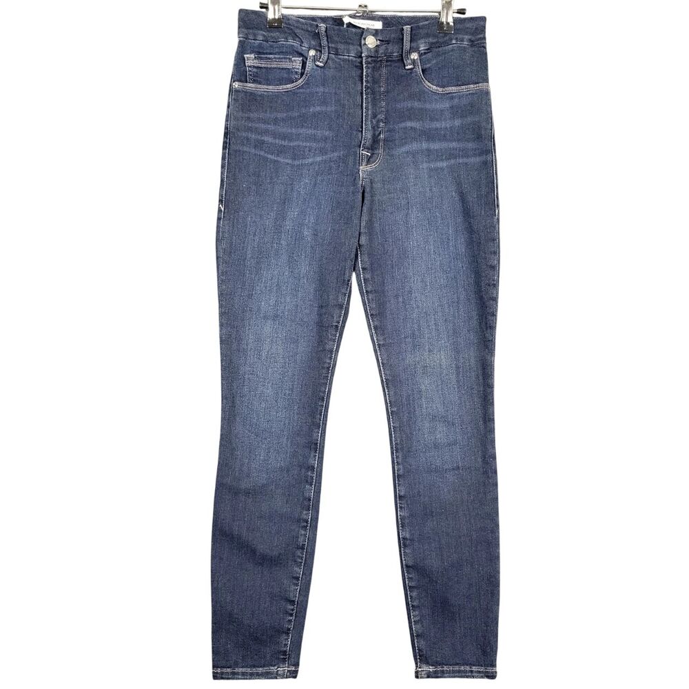 GOOD AMERICAN GLC899T Good Legs Crop Skinny Stretch Denim Blue Jeans SIZE 4 / 27